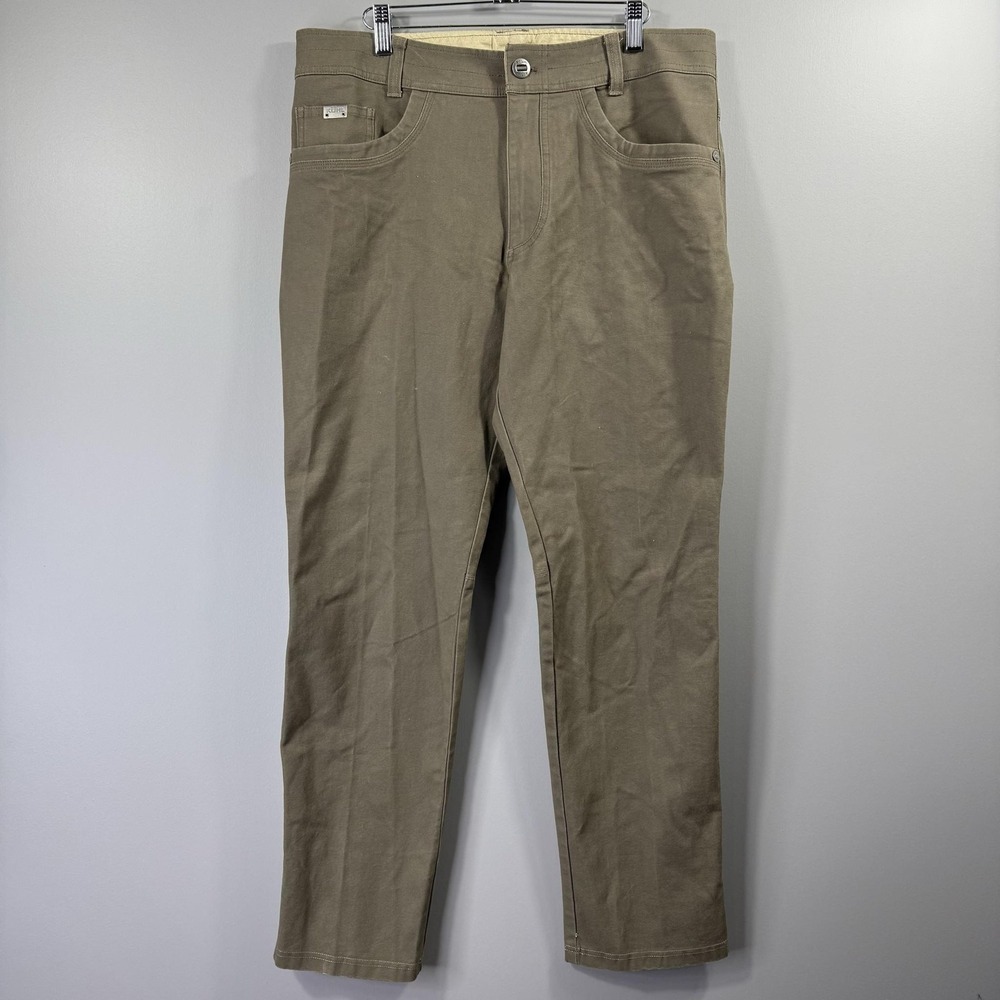 Kuhl The Law Jeans Mens 34x30 Beige Canvas Relaxed Straight Workwear Pants